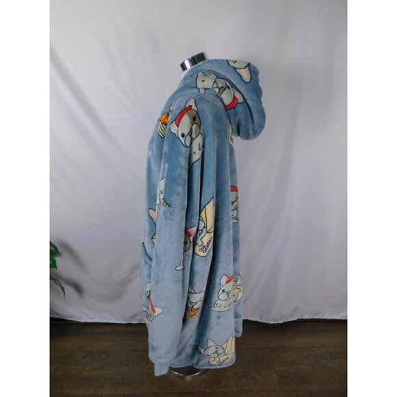 The Oodie Pullover Blanket Hoodie Adult French Bulldog Dog Print One Size Cozy - Picture 6 of 12